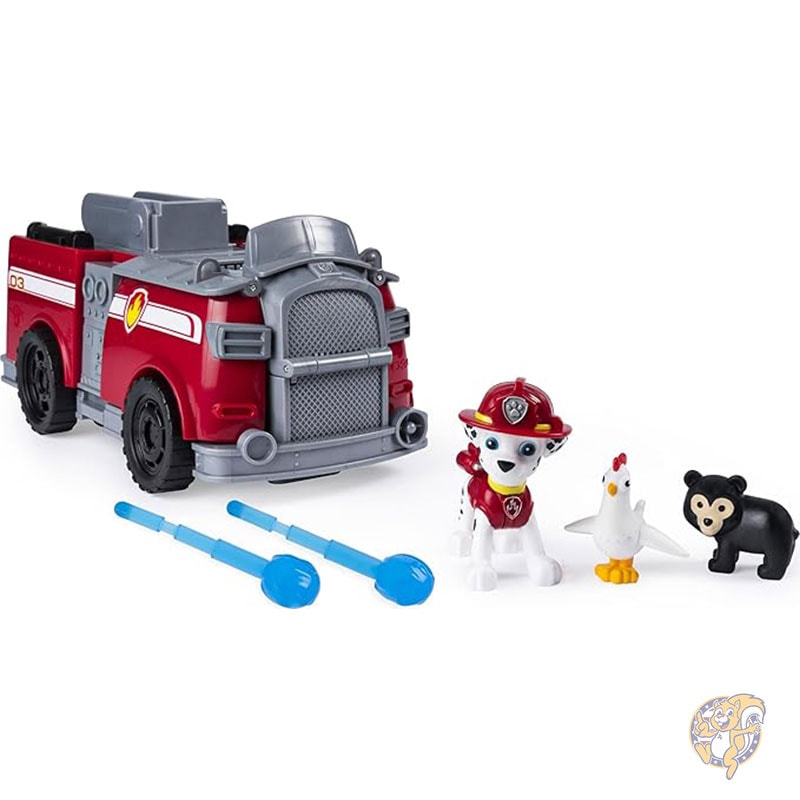 パウ・パトロール マーシャルのライド・アンド・レスキュー 変形2イン1プレイセット&消防車 パウパト マーシャル おもちゃ 3歳以上のお子様向け