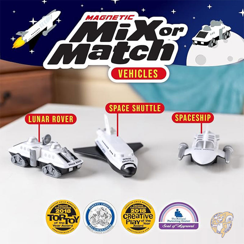 マグネット式ミックス・マッチ・ビークル スペース ホワイト スタンダード 宇宙船 おもちゃ 車 POPULAR PLAYTHINGS