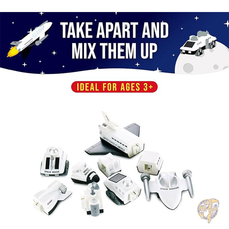 マグネット式ミックス・マッチ・ビークル スペース ホワイト スタンダード 宇宙船 おもちゃ 車 POPULAR PLAYTHINGS