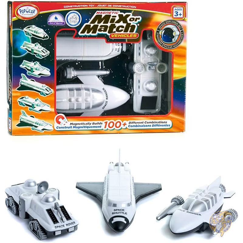 マグネット式ミックス・マッチ・ビークル スペース ホワイト スタンダード 宇宙船 おもちゃ 車 POPULAR PLAYTHINGS