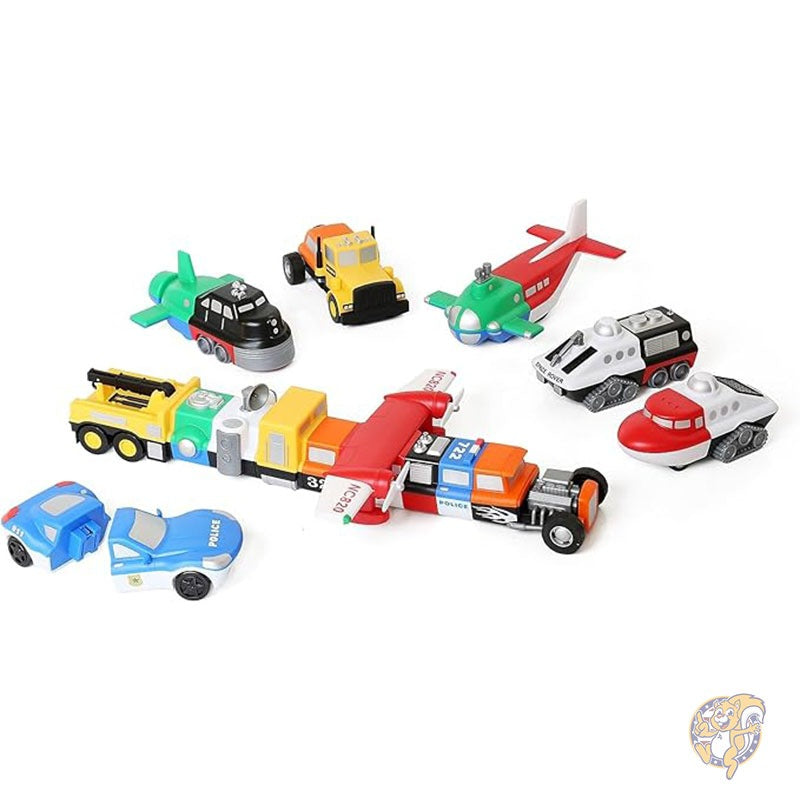 ミックス マッチ ビークル グリーン マグネット式おもちゃセット 子供用 乗り物 おもちゃ 21ピース POPULAR PLAYTHINGS