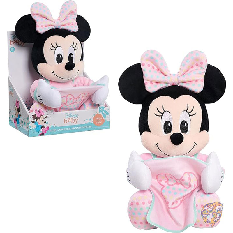 ディズニー ベビー 28cm かくれんぼ ミニーマウス インタラクティブ ぬいぐるみ 音楽 フレーズ モーション付き 9か月の幼児向けおもちゃ