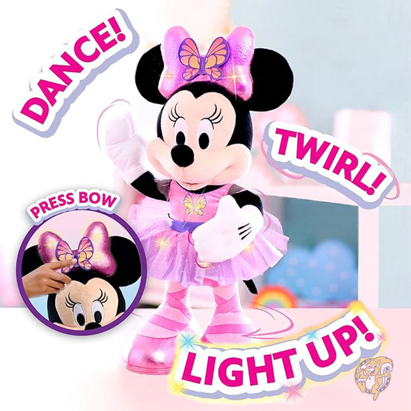 ミニー ディズニー ジュニア ミニーマウス 歌って踊る バタフライ バレリーナ ライトとサウンド ぬいぐるみ 蝶のように歌う人形 3歳以上 子供用おもちゃ Just Play ジャストプレイ