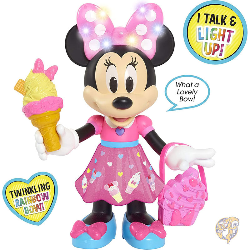 ディズニー ジュニア スイーツ&トリート ミニーマウス ライト サウンド アクセサリー付きインタラクティブ 25cm 人形 3 歳以上向け 公式ライセンス 子供用おもちゃ ぬいぐるみ