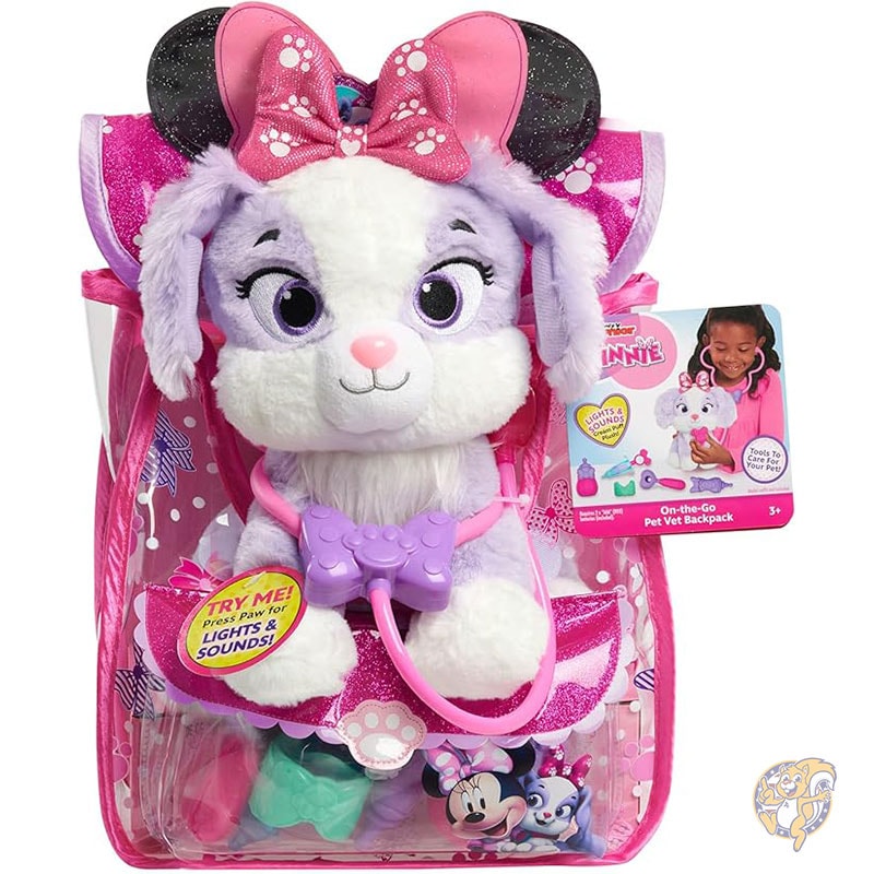 ディズニー Disney ジュニア ミニーマウス オンザゴー ペット獣医 バックパックセット ドレスアップ お医者さんごっこ遊び 3歳以上向け 公式ライセンス 子供用おもちゃ Just Play