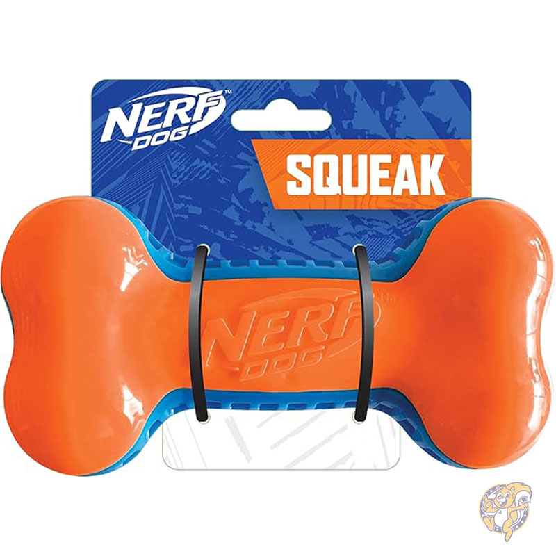 17cm TPR EXO スクイークボーン 音が鳴るおもちゃ ブルー/オレンジ 犬用おもちゃ ペット用品 ナーフ Nerf Dog