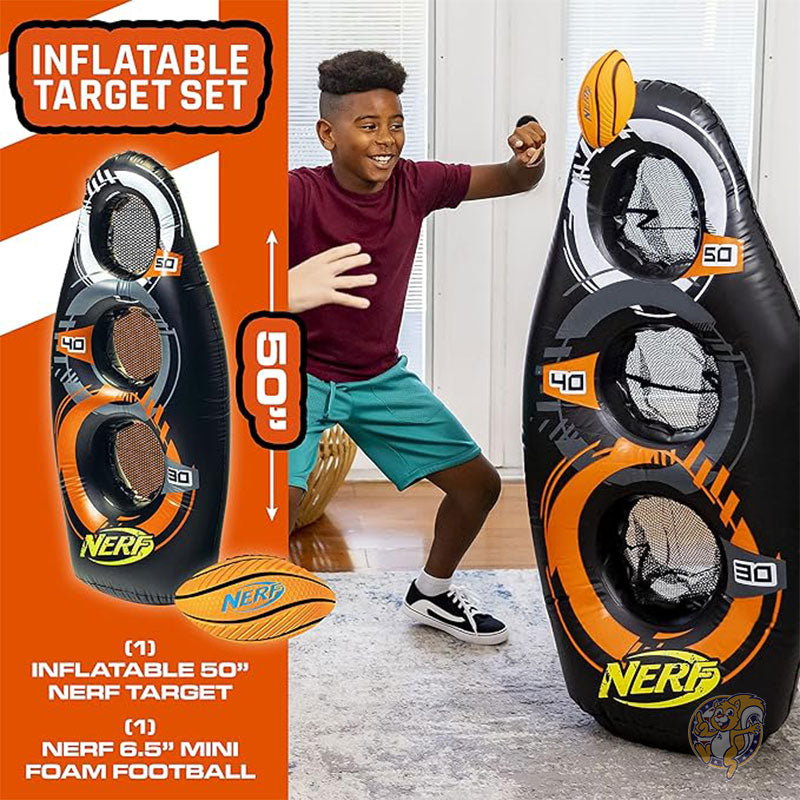 ナーフ Nerf インフレータブル ターゲット セット 射撃用マト プロショット キッズ フットボール + ブラスター ターゲット ゲーム セット - スタンディング ポップアップ ターゲット 127cm