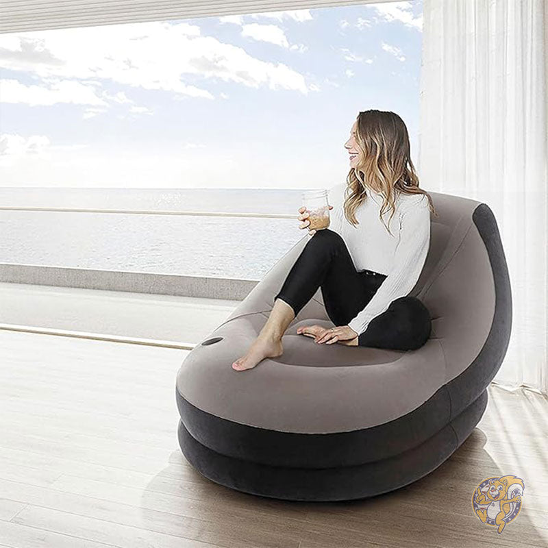 ラウンジチェア 椅子 インフレータブル ウルトラ ラウンジ オットマン付き アウトドア Intex インテックス