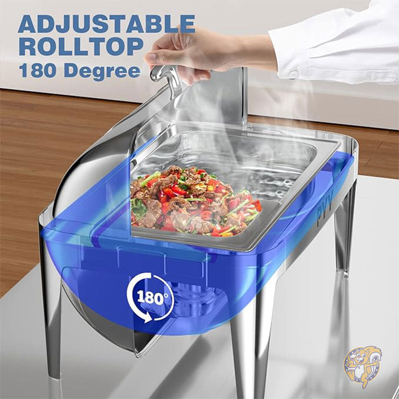 チェーフィングディッシュ ビュッフェセット 8.5L ステンレススチール チェーフィングサーバーセット ケータリング用 業務用 ビュッフェウォーマー パーティー 結婚式用 ハーフサイズ 2 個セット PYY
