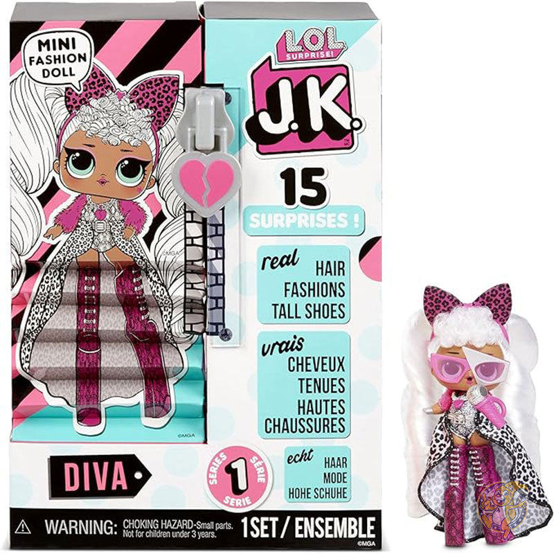 LOL サプライズ L.O.L. Surprise! JKミニファッションドールディーバ ドレスアップドール衣装 限定ドールアクセサリー 15のサプライズ付き 着せ替え人形 おもちゃ