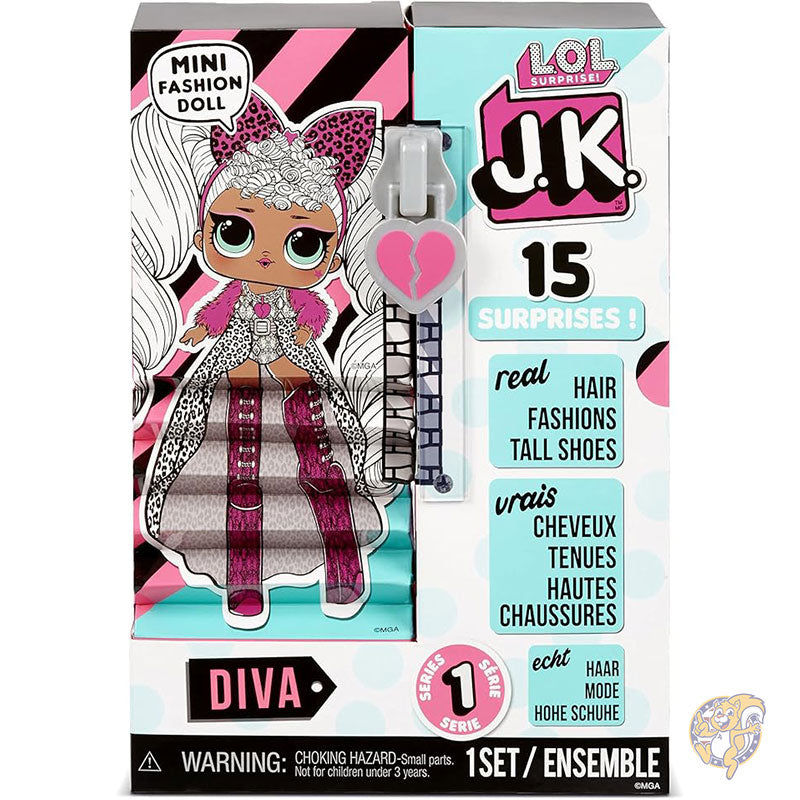 LOL サプライズ L.O.L. Surprise! JKミニファッションドールディーバ ドレスアップドール衣装 限定ドールアクセサリー 15のサプライズ付き 着せ替え人形 おもちゃ