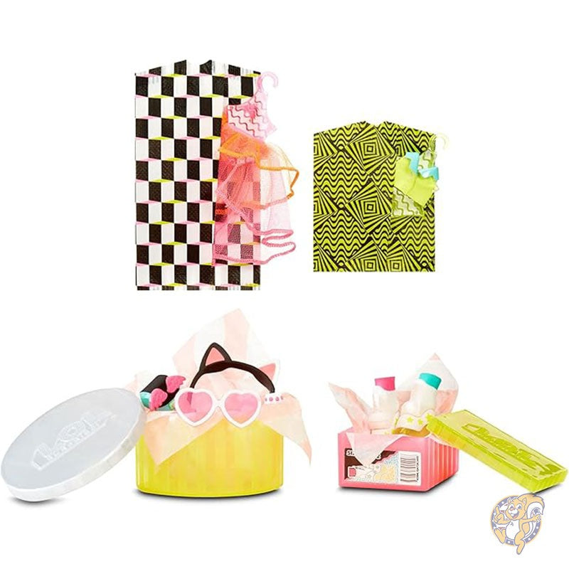 LOL サプライズ L.O.L. Surprise! JKネオンQTミニファッションドール ドレスアップドール衣装 限定ドールアクセサリーを含む15のサプライズ付き 着せ替え人形 おもちゃ