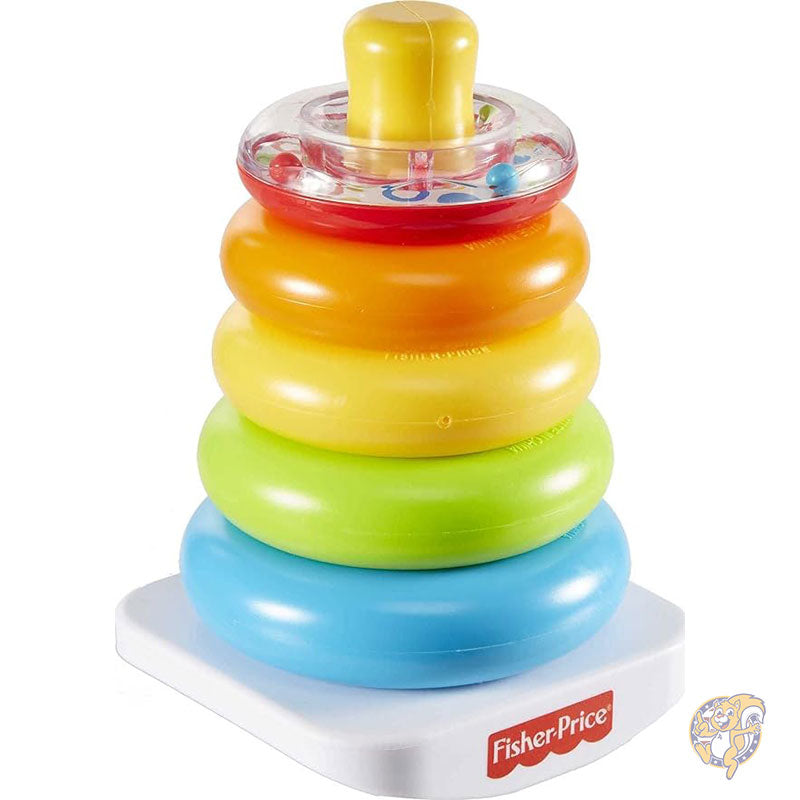 ベビー積み木おもちゃ Rock-A-Stack ローリーポリベース 5つのカラフルなリング付き 対象年齢6ヶ月以上 フィッシャープライス Fisher-Price