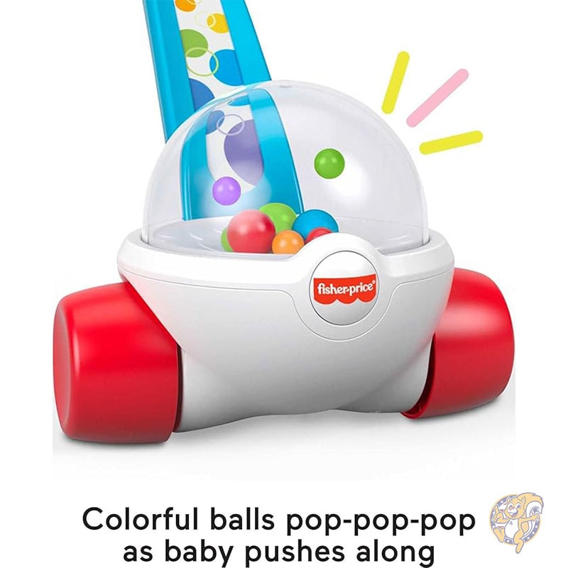 ベビー&幼児用おもちゃ コーンポッパー ブルー プッシュアロング ボールポッピングアクション付き 1歳以上の幼児向け おもちゃ 押し車 フィッシャープライス Fisher-Price