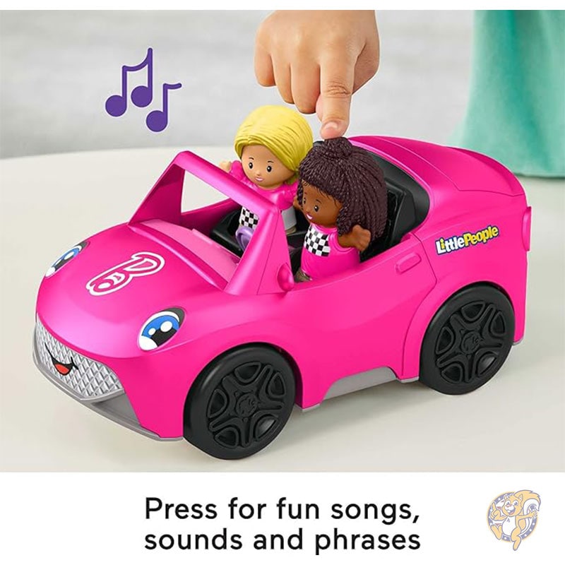 リトルピープル バービー 幼児用おもちゃの車 コンバーチブル 音楽サウンドとフィギュア2体付き ごっこ遊び 対象年齢18ヶ月以上 フィッシャープライス Fisher-Price