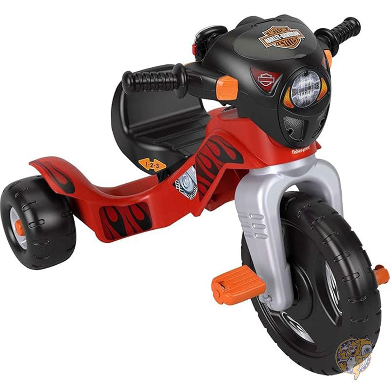 幼児用三輪車 ハーレーダビッドソン ライト&サウンド トライク おもちゃの自転車 調節可能なシート&収納付き 屋外遊び フィッシャープライス Fisher-Price