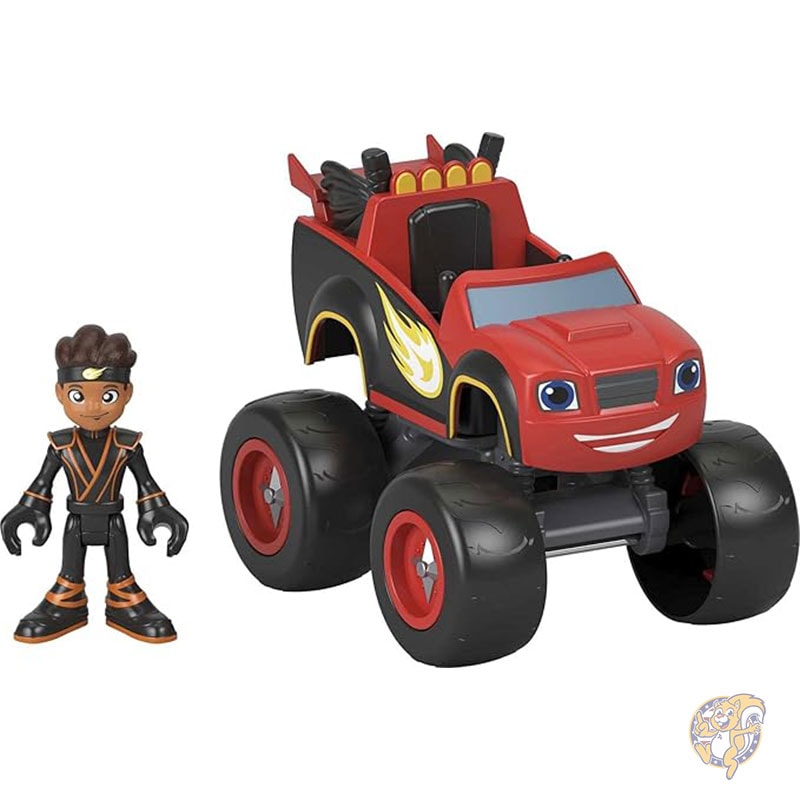 ブレイズ アンド ザ モンスター マシーンズ おもちゃのトラックとフィギュアセット ニンジャ ブレイズ & AJ 幼稚園児向けレース遊び フィッシャープライス Fisher-Price