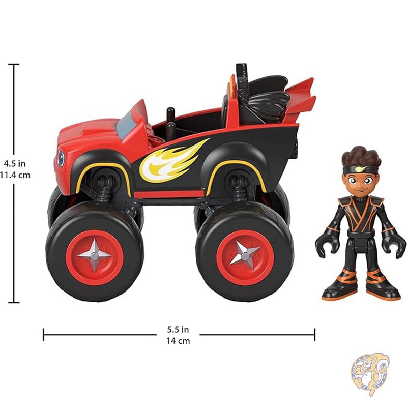 ブレイズ アンド ザ モンスター マシーンズ おもちゃのトラックとフィギュアセット ニンジャ ブレイズ & AJ 幼稚園児向けレース遊び フィッシャープライス Fisher-Price
