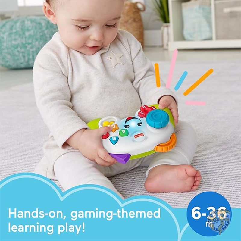 ベビー&幼児用おもちゃ 笑いと学習ゲーム&学習コントローラー グリーン ごっこ遊びビデオゲーム 音楽とライト付き 6ヶ月以上の幼児向け フィッシャープライス Fisher-Price