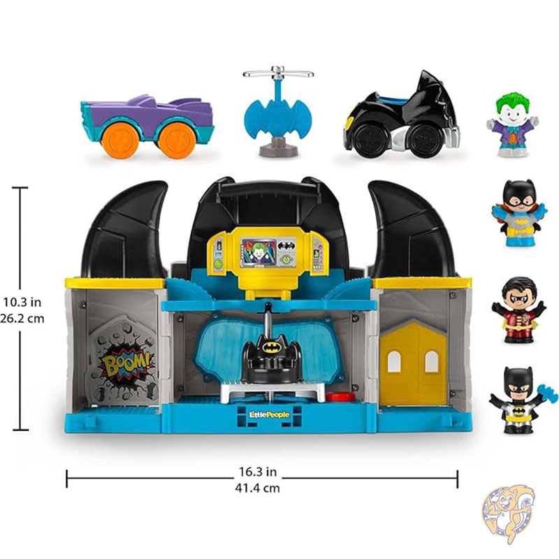 リトルピープル DC スーパーフレンズ 幼児用おもちゃ デラックス バットケイブ プレイセット バットマンフィギュア付き ごっこ遊び おもちゃ フィッシャープライス Fisher-Price