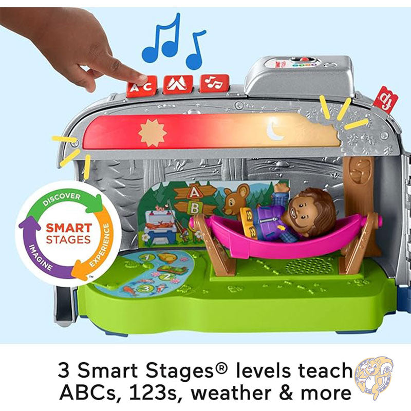 リトルピープル 幼児用おもちゃ ライトアップ学習キャンピングカープレイセット スマートステージ フィギュア アクセサリー付き ごっこ遊び フィッシャープライス Fisher-Price