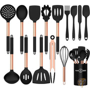 シリコン製調理器具セット キッチン用品 15点 調理器具セット ノンスティックシリコン ローズゴールドハンドル キッチンツールセット Umite Chef