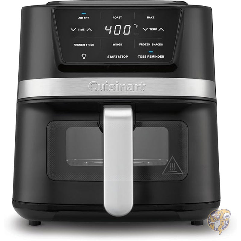 エアフライヤーオーブン 4.35L バスケット ブラックとステンレススチール エアフライヤー 3 つのプリセット付き食器洗い機対応パーツ ロースト ベイク エアフライ CUISINART クイジナート