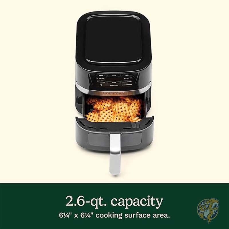 エアフライヤーオーブン 4.35L バスケット ブラックとステンレススチール エアフライヤー 3 つのプリセット付き食器洗い機対応パーツ ロースト ベイク エアフライ CUISINART クイジナート