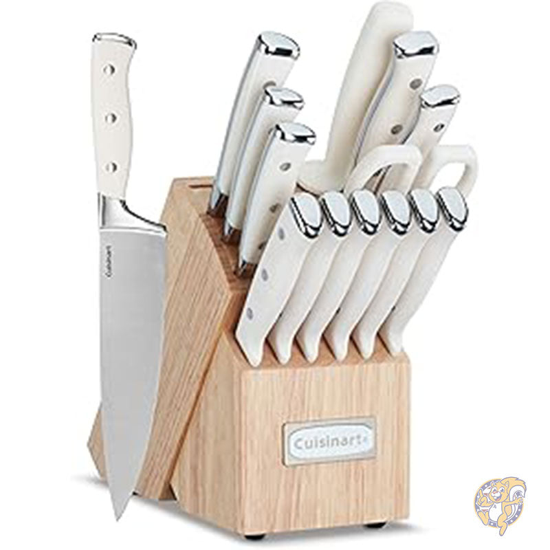 ナイフセット 15ピース ブロック付き 高炭素ステンレススチール 鍛造トリプルリベット CUISINART クイジナート