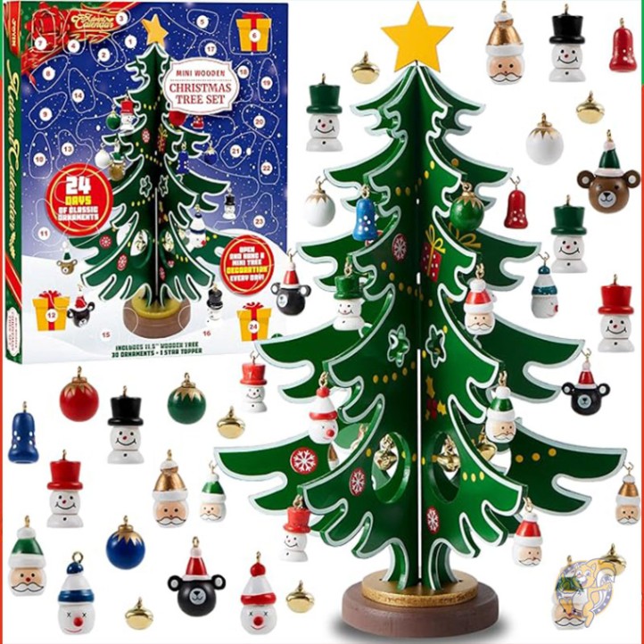 2024 クリスマス アドベントカレンダー 24日間カウントダウンカレンダー クリスマスツリー付き 24個のオーナメント JOYIN ジョイン