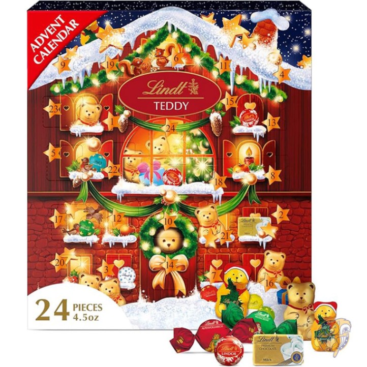 アドベント カレンダー クリスマス ホリデー テディベア チョコレート キャンディ 127g リンツ Lindt