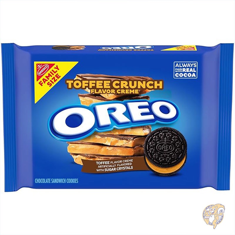 Oreo オレオ トフィー クランチ クリーム シュガー クリスタル チョコレート サンドイッチ クッキー ファミリー サイズ お菓子 481g