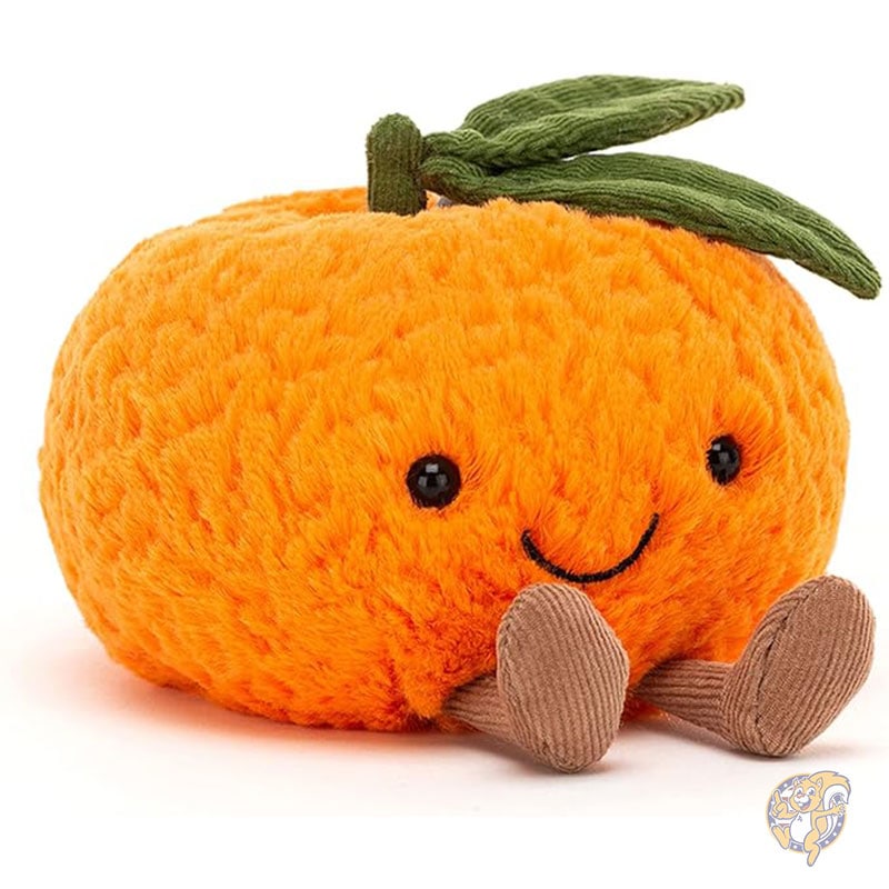 クレメンタイン ぬいぐるみ、スモール 12cm フルーツ ぬいぐるみ 楽しいギフトのアイデア Jellycat ジェリーキャット