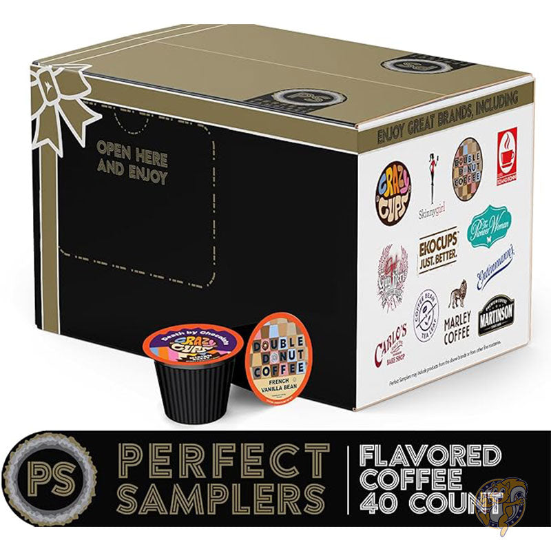 Keurig Kカップ ブリューワー用フレーバー コーヒー ポッド バラエティ パック フレーバー コーヒー サンプラー各種 40 個入り Crazy Cups クレイジーカップ