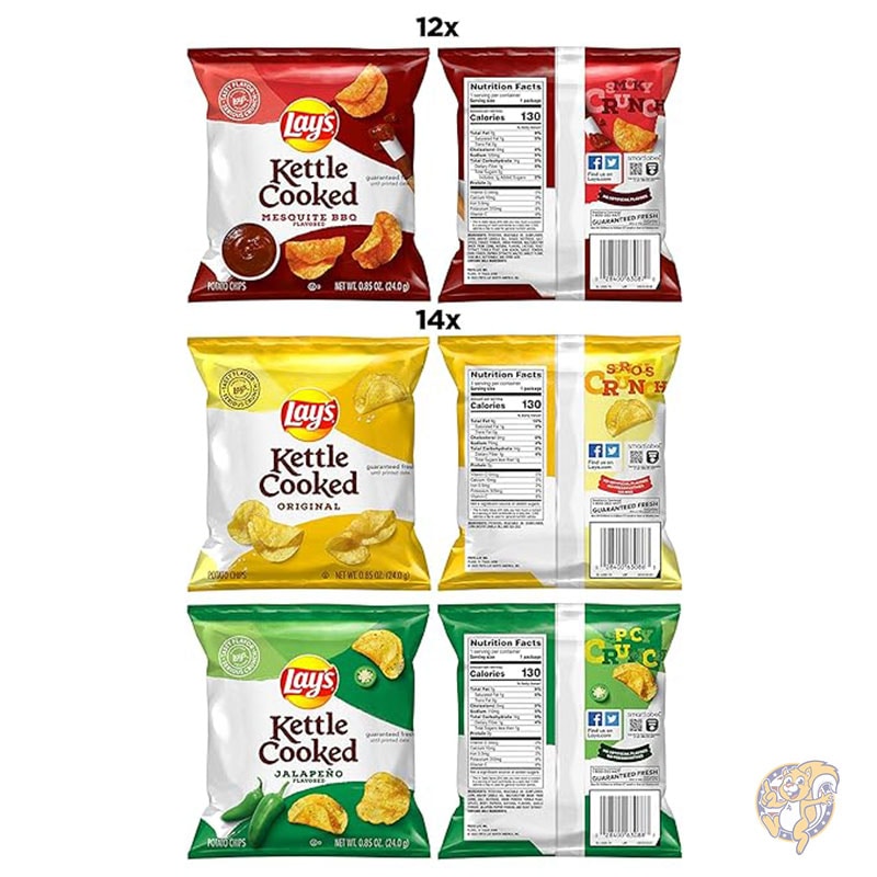 ケトル クックド ポテトチップス バラエティパック 24g (40 個入り) レイズ Lay's