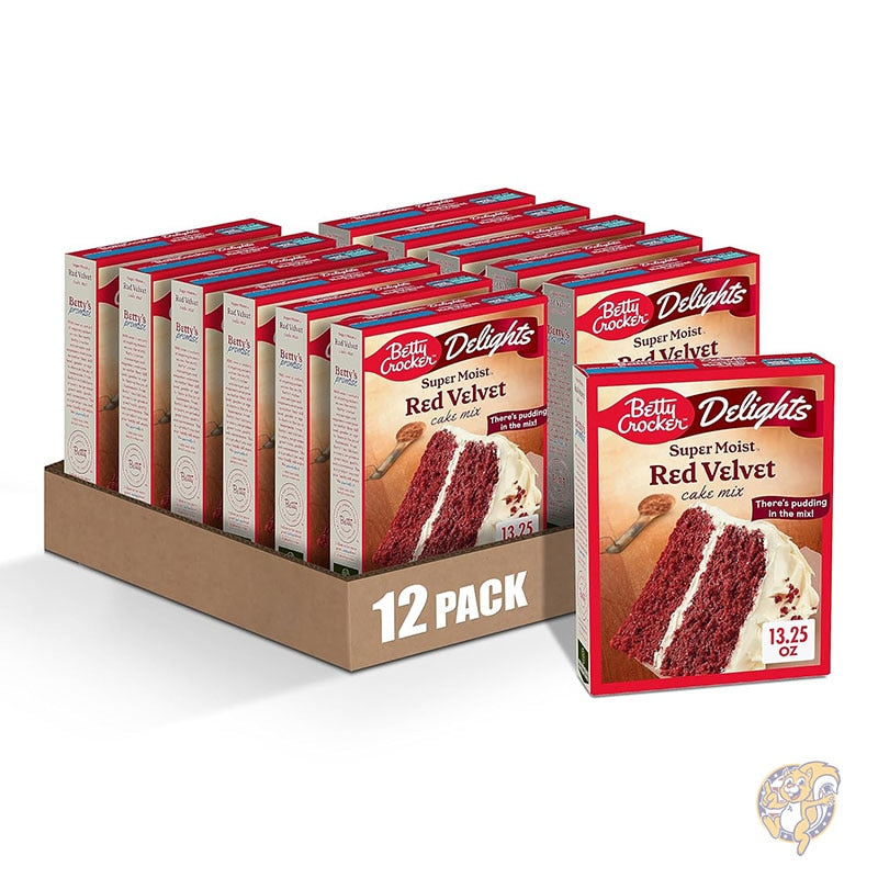 ディライト スーパー モイスト レッド ベルベット ケーキ ミックス 375g (12 個パック) ベティ クロッカー Betty Crocker