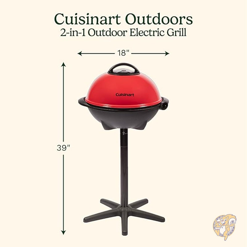 2-in-1 屋外電気グリル BBQグリル CEG-115 609平方cmの調理スペース Cuisinart クイジナート