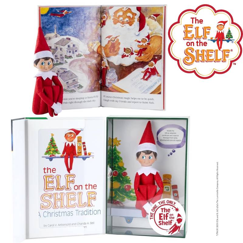Elf on the Shelf : A Christmas Tradition Blue-Eyed Boy Light Tone Scout Elf ELF エルフ・オン・ザ・シェルフ ストーリーブック 記念ボックス クリスマス 青い目のエルフ付き 公式証明書付き