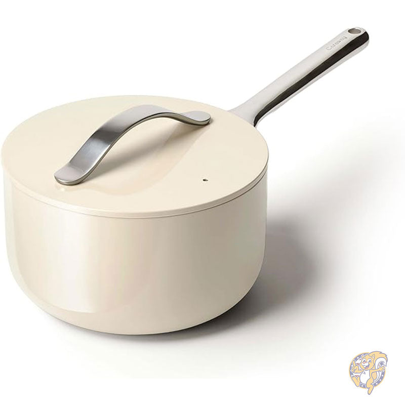ノンスティック セラミック ソースパン 蓋付き (2.8L) - 非毒性 PTFE PFOA フリー オーブン対応 Caraway キャラウェイ