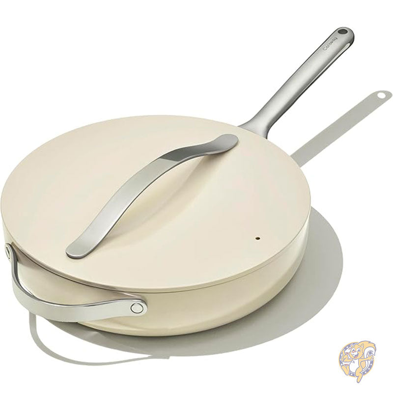 ノンスティック セラミック ソテーパン 蓋付き (4.25L 30cm) - 非毒性、PTFE および PFOA フリー Caraway キャラウェイ