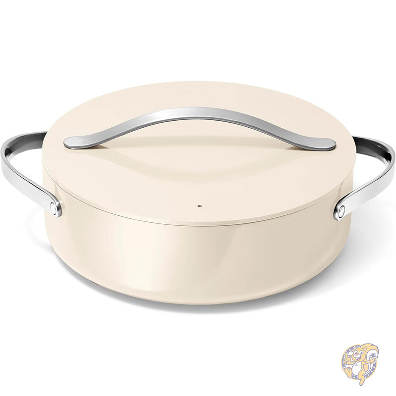 ロンドー 5.67L ノンスティック パン 蓋付き - フォーエバー ケミカル不使用 - 焼き付け、煮込み、ローストに最適 Caraway キャラウェイ