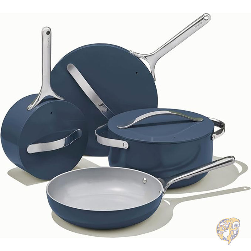 ノンスティック セラミック 調理器具セット (12 点) 鍋 フライパン 蓋 3個 キッチン収納 非毒性 オーブン対応 Caraway キャラウェイ