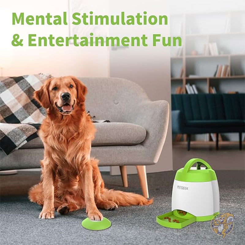 自動犬用おやつディスペンサー 犬用パズル記憶トレーニングアクティビティ玩具 IQトレーニング犬用ボタンフィーダー 犬用リモコン犬用ボタンおやつディスペンサー PETGEEK ペットギーク