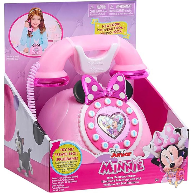 ディズニー ジュニア ミニーマウス リングミー 回転式電話 ライトとサウンド付き ピンク 3歳以上向け子供用おもちゃ Just Play ジャストプレイ