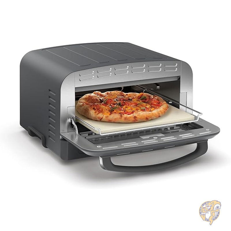 ピザオーブン 屋内用 30cmのピザが数分で焼ける ポータブル カウンタートップ Cuisinaプ ピザオーブン ポモドーロ レッド ステンレススチール CPZ-120MB クイジナート