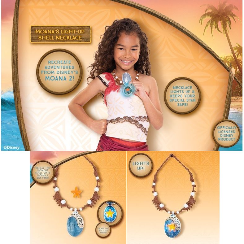 モアナと伝説の海 2 Moana 2 ペンダント モアナ ネックレス ディズニー 魔法のシーシェル スター ライトアップネックレス Disney