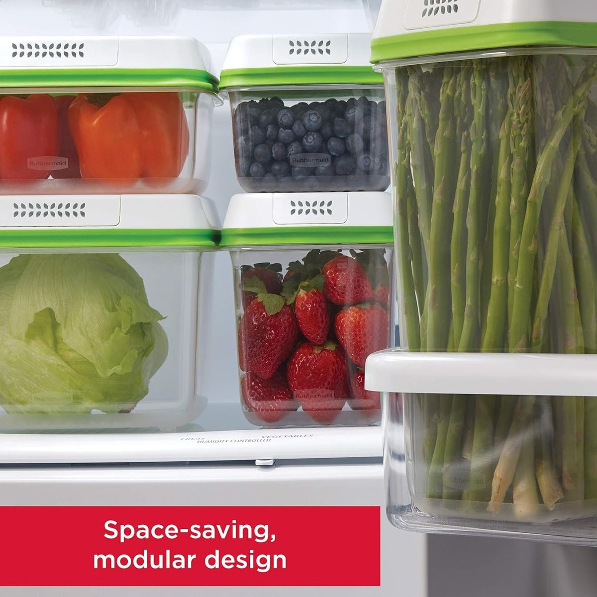 Rubbermaid ラバーメイド 野菜保存容器 4点セット 鮮度長持ち フレッシュワークス 冷蔵庫収納 BPAフリー 食洗機対応 FreshWorks Produce Saver