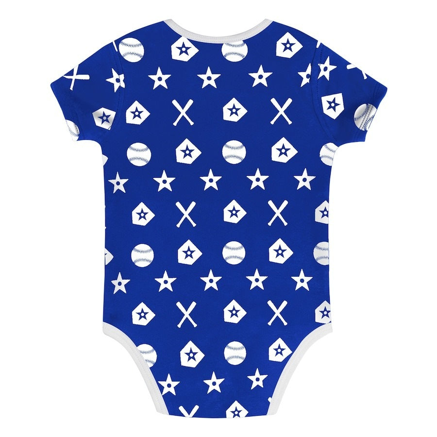 ロサンゼルス ドジャース ベビー服 2点セット 半袖ロンパース+ショーツ ブルー Los Angeles Dodgers 出産祝い ギフト MLB公式