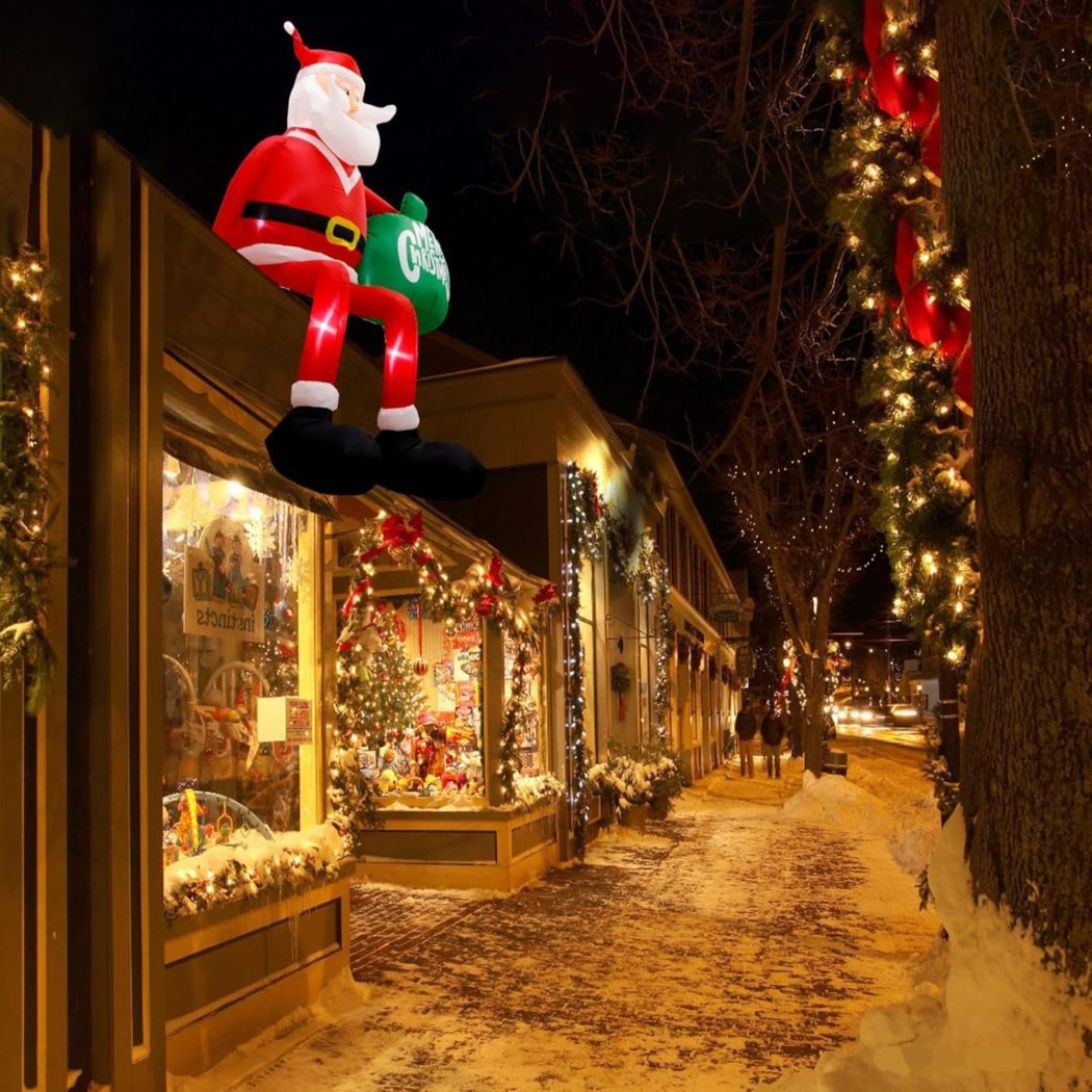 巨大サンタ クリスマス エアブロー 飾り 8FT(約240cm) サンタクロース 屋外 室内用 クリスマスインフレータブル デコレーション