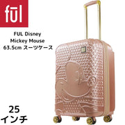FUL ディズニー ミッキーマウス キャリーケース スーツケース 25インチ (約63.5cm) ローリングラゲージ 車輪付き ハード トランク ローズゴールド Rose Gold Disney Mickey Mouse